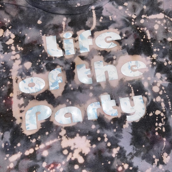 ⭐️Wild Fable “Life Of The Party” Purple & Gray Short Sleeve Crop Top Size L - Picture 7 of 9